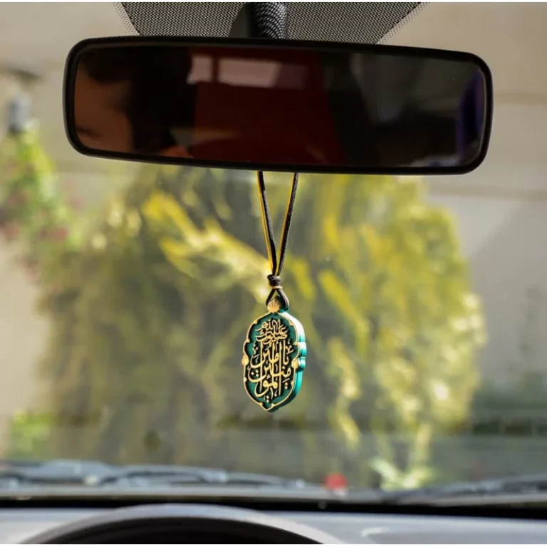 آویز خودرو پلی استر طرح یا امیرالمومنین صلوات الله علیه