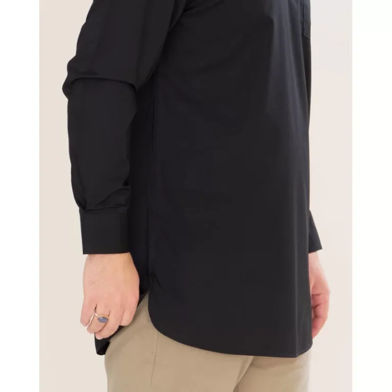 پیراهن طلبگی مشکی یقه آخوندی با مچ مردانه PM21037